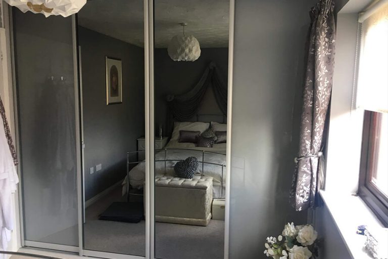 Grey Mirrored Sliding Wardrobes