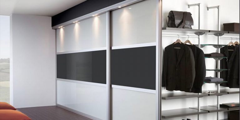black sliding wardrobe