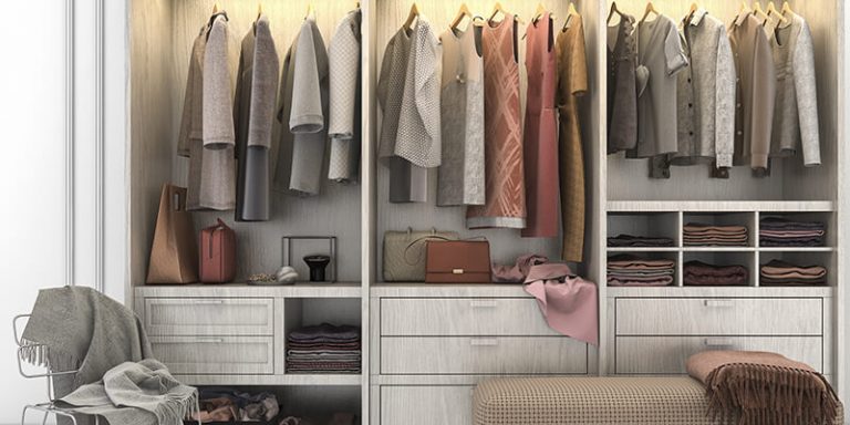 grey fitted wardrobe