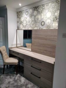 dressing area with chair