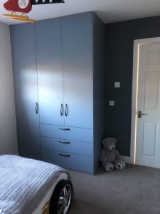 Finished three door wardrobe