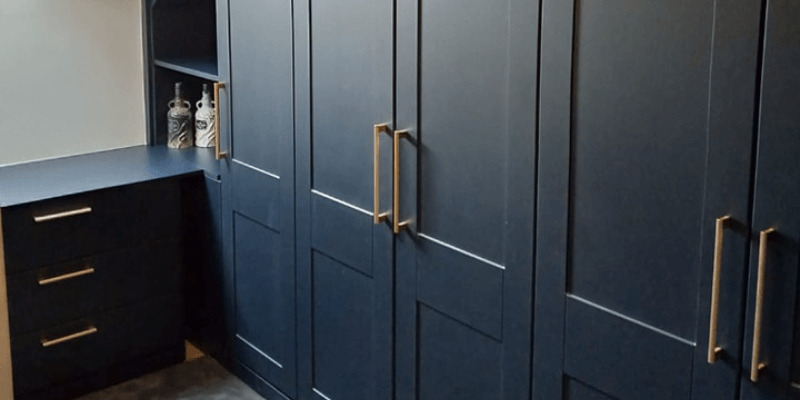 dark blue wardrobe