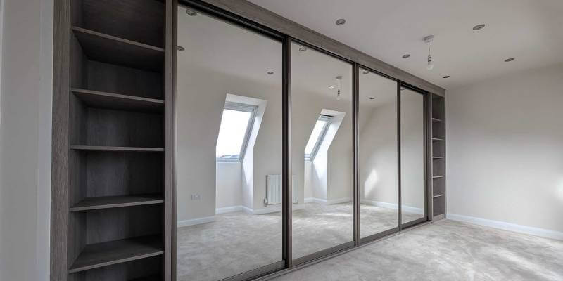 Sloped Ceiling Fitted Wardrobe With Mirror