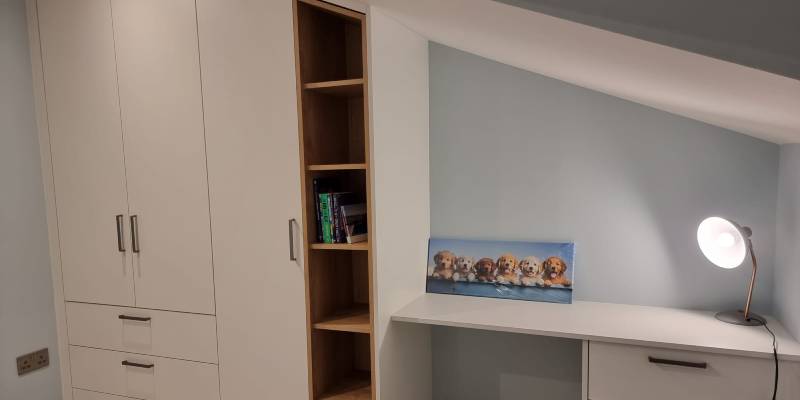 Wardrobe with built in desk