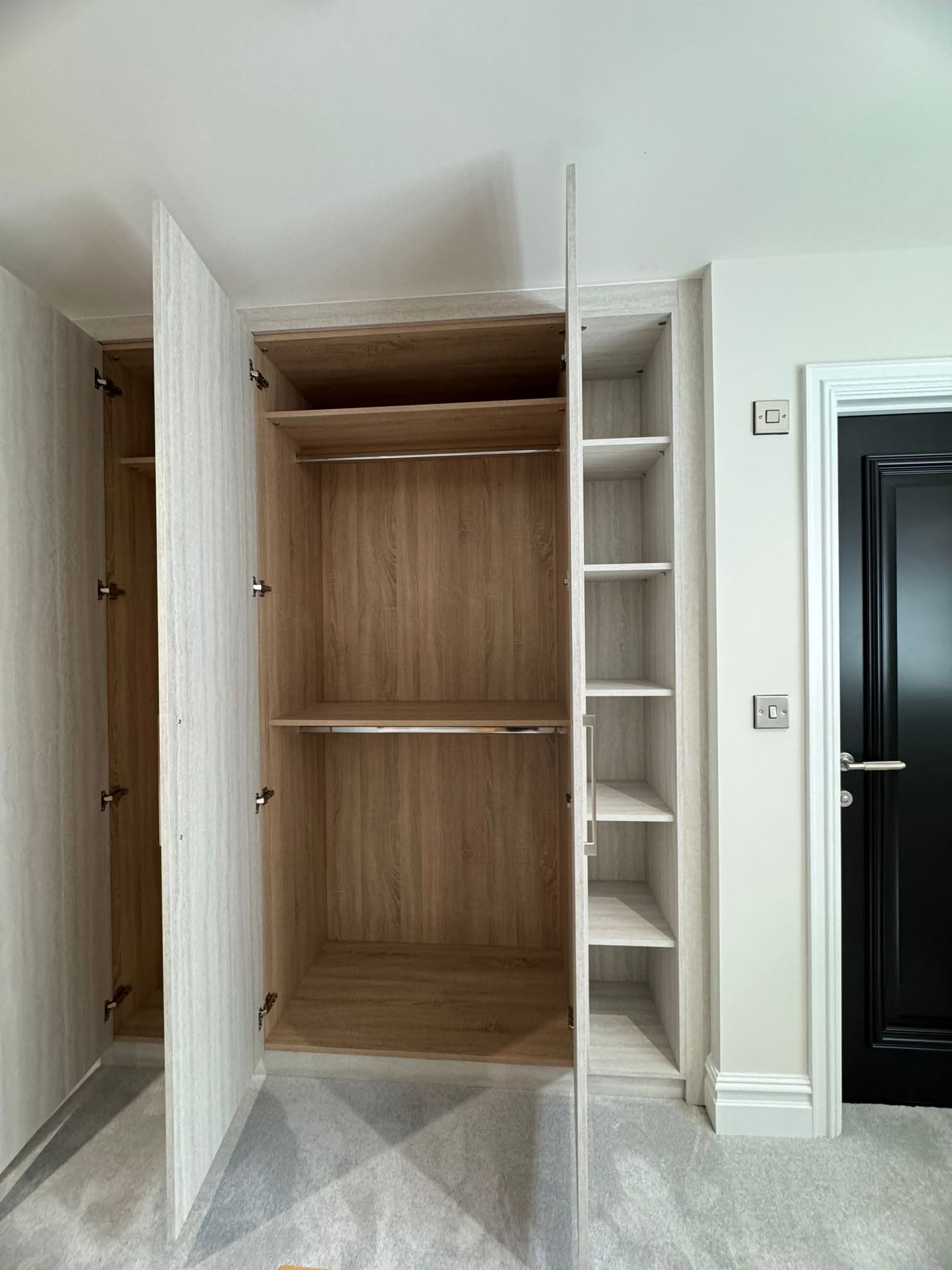 fitted wardrobe doors open